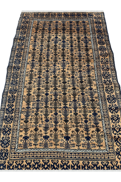 All Over Tabriz Design Afghani Handknotted Rug