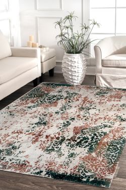 Erased Floral Tings Hand-tufted Wool Carpet 