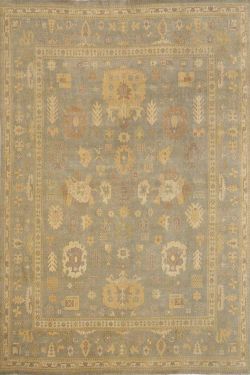 Handknotted Neutral toned Oushak Carpet