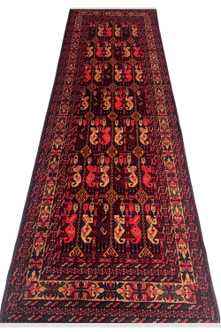 Eclectic Boxed Pattern Afghani Handmade Runner