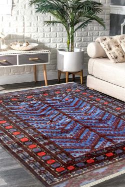 Vibrant Caucasian Afghan Area Rug