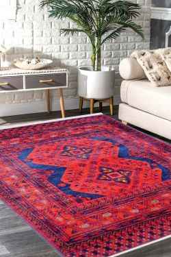 Eclectic Kirman Afghan Carpet