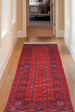 Red Bukhara Afghan Handmade Runner