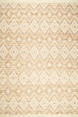 Beige Diamond Haven Jute Handwoven Rug
