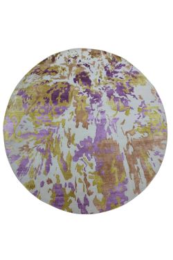 Multi Coloured Round Wool Handmade Carpet