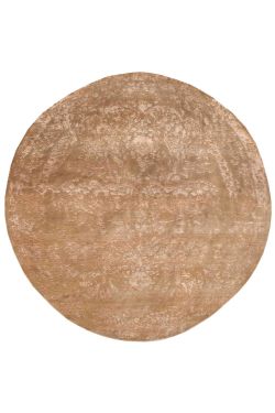 Pastel Brown Bee-Tee Round Handmade Carpet