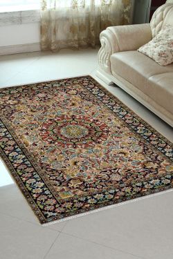 3 X 5 Size Jewel Nain Tabriz Silk Area Rug