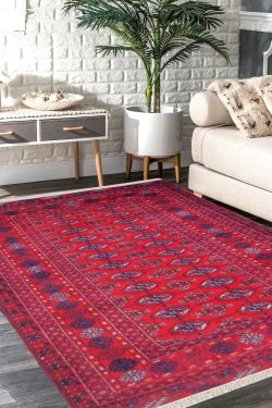 Bokhara Rouge Afghan Area Rug