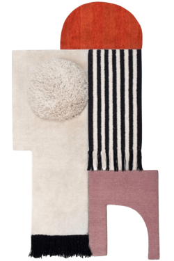 Cut Out Designer Striped Handknotted Carpet