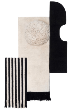 Three Shaped Handknotted Concentric Carpet
