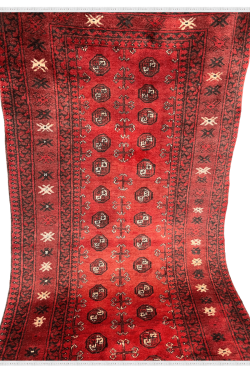 Pale Rouge Bokhara Pattern Handmade Carpet
