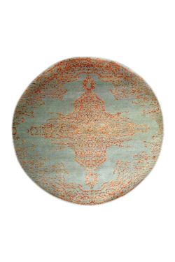 Sea Medallion Round Wool Area Rug