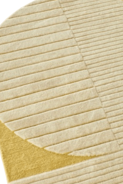 Yellow Ivory Geometric Shaped Handknotted Rug