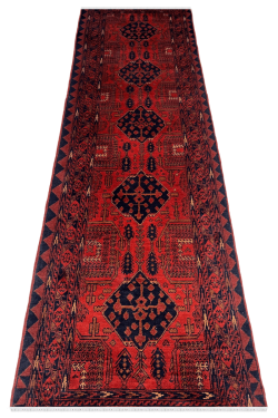 Paanch Medallion Handknotted Area Afghani Runner