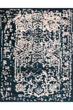 Black Self Design Beauty Handmade Rug