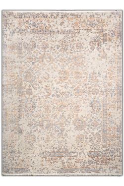 Blue Haze Ivory Handknotted Modern Area Carpet