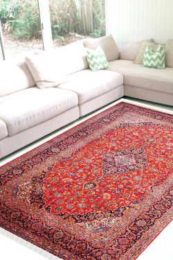 Rouge Jewel Kashan Woolen Carpet