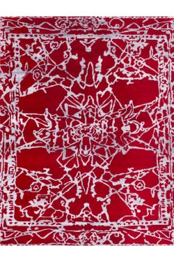 Red Cornered Transitional Handmade Rug