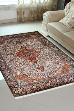 5 X 7 Feet Traditional Kashan Medium Size Silk Rug