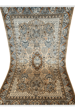 Very Fine Intricate Kashan Handknotted Nain Carpet