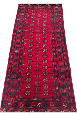 Afghani Bokhara Cherry Pattern Handmade Area Rug