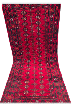 Afghani Bokhara Cherry Pattern Handmade Area Rug