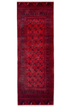 Uzbek Bukhara Handknotted Afghan Runner