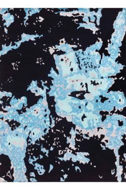 Blue Topaz Erased Modern Handknotted Carpet