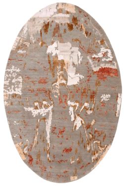 Manor Self Design Oval Handmade Area Rug