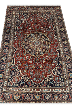 Rust Center Medallion Handknotted Area Rug
