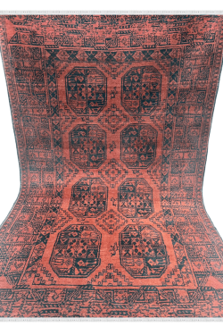 Vintage Elephant Foot Afghani Handknotted Carpet