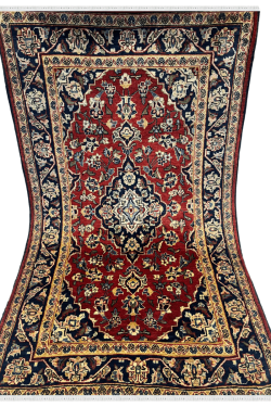 Laal Kashan Medallion Deux Handknotted Rug