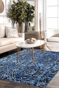 Bombay Blue Modern Area Rug