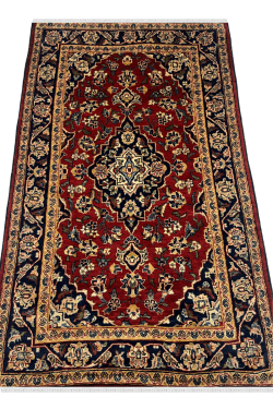 Laal Kashan Medallion Deux Handknotted Rug