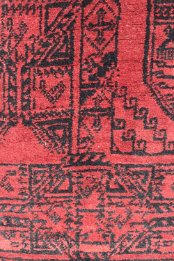 Vintage Elephant Foot Afghani Handknotted Carpet