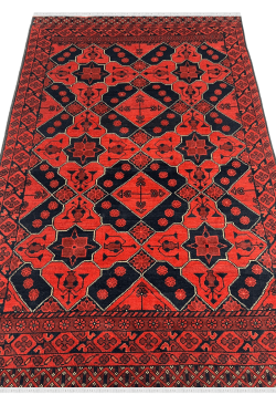 Amritsar Motif Handknotted Medium Afghani Carpet