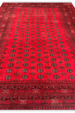 Large Afghani Cherry Bokhara Handknotted Area Rug