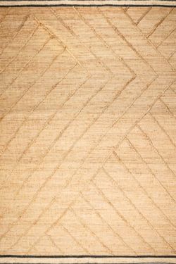 Sandy Lines Brown Handmade Jute Rug