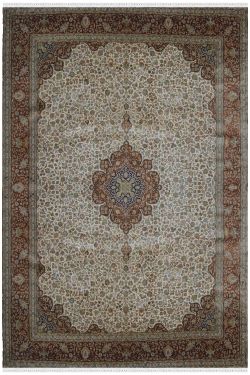 Kashan Pendulum Kashmir Silk Rug