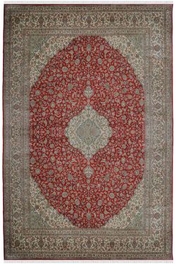 Kashan Medallion Kashmir Silk Rug
