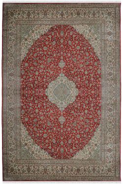 Kashan Medallion Kashmir Silk Rug