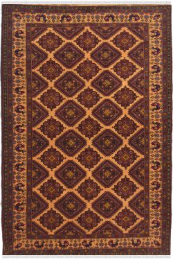 Brown Geometric Zig Zag Afghan rug