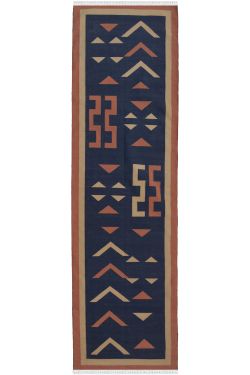 Afrikan Bottle Blue Dhurry Rug