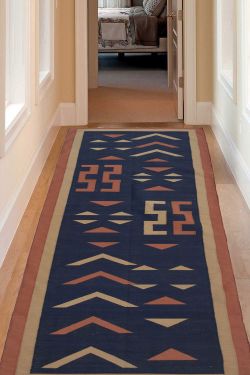 Afrikan Bottle Blue Dhurry Rug