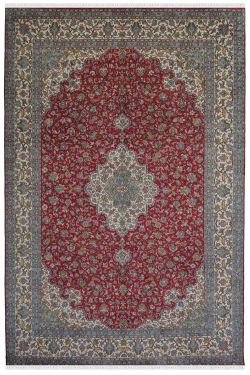 Kashmir Red Silk Rug Chakra Kashan