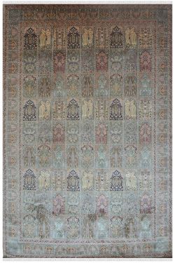 Hamadan Qum Kashmir Silk Area Rug