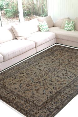 Oriental Floral Wool Area Rug