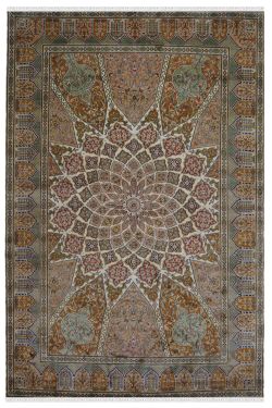 Nain Floral design Silk Rug