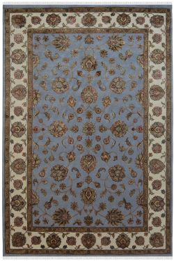 Sky Blue Mughal Wool Carpet