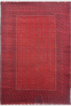 Rouge Red Afghani Area Rug